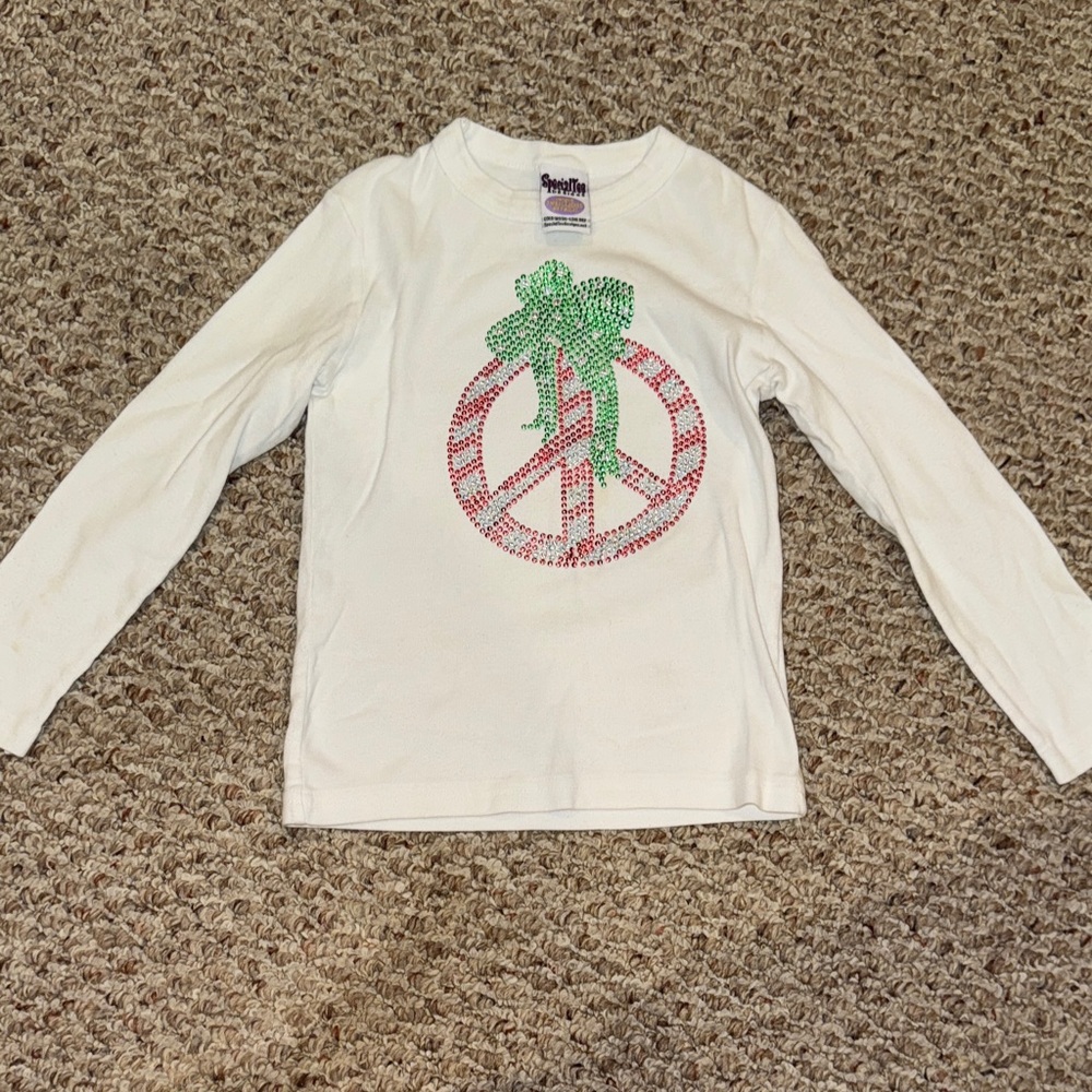 Holiday Peace Sign Kids Shirt - size 6